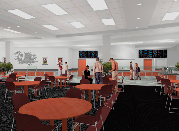 Renderings of the Dodie Anderson Academic Enrichment Center Cafeteria