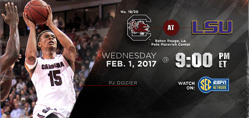 Gamecock Gameday: #19/20 Men's Hoops Travels To LSU On Wednesday