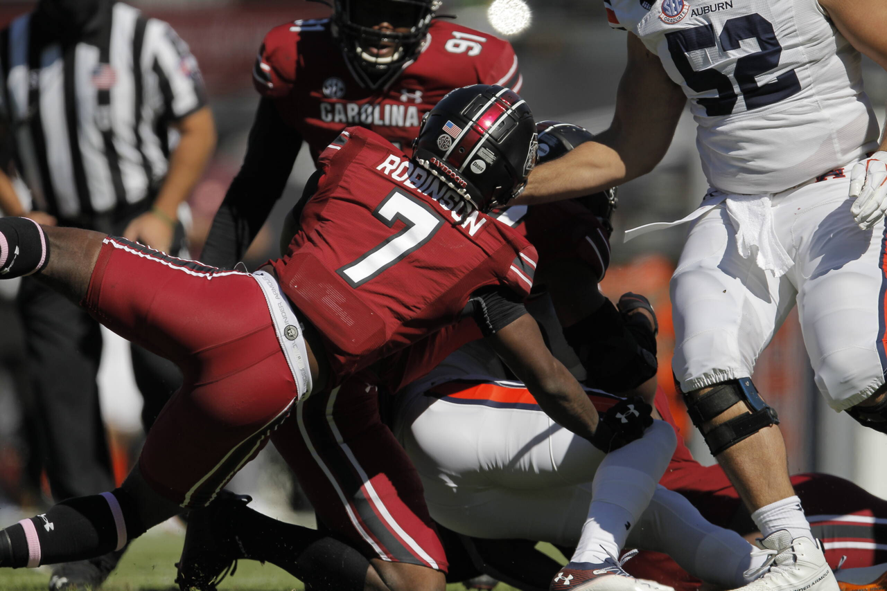 Jammie Robinson vs Auburn, 10/17/2020, Williams-Brice Stadium, Photos by Travis Bell