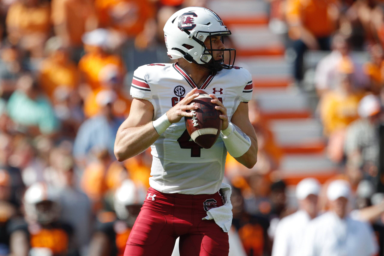 The South Carolina Gamecocks faced the Tennessee Volunteers in a Southeastern Conference East Division contest on Shields-Watkins Field at Neyland Stadium on Saturday, Oct. 9, 2021, in Knoxville, Tennessee. (Photo by Danny Parker)