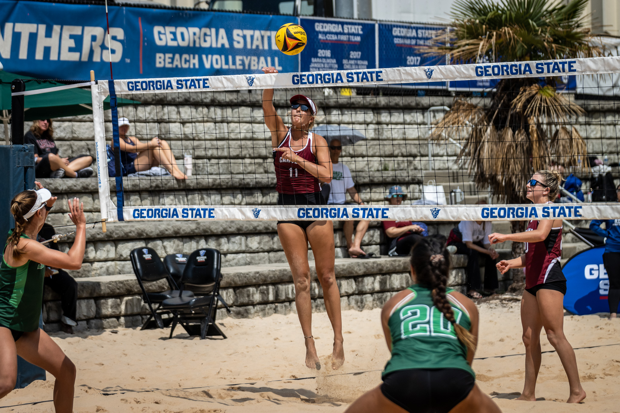 Beach Volleyball Splits Rain-Soaked Saturday in Atlanta