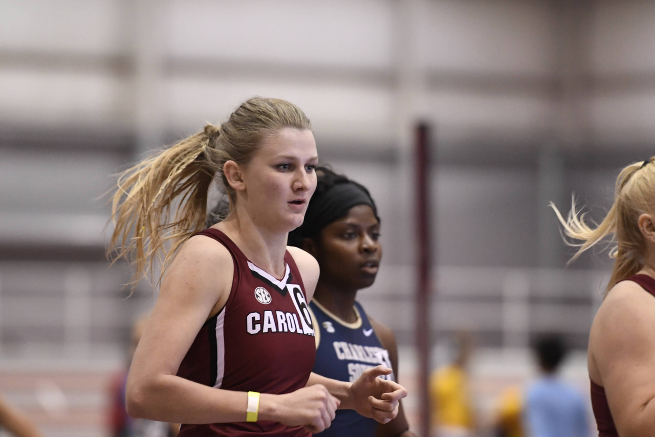 Caitlin Conway in action at the Gamecock Inaugural | Jan. 18, 2019 | Photo by Allen Sharpe