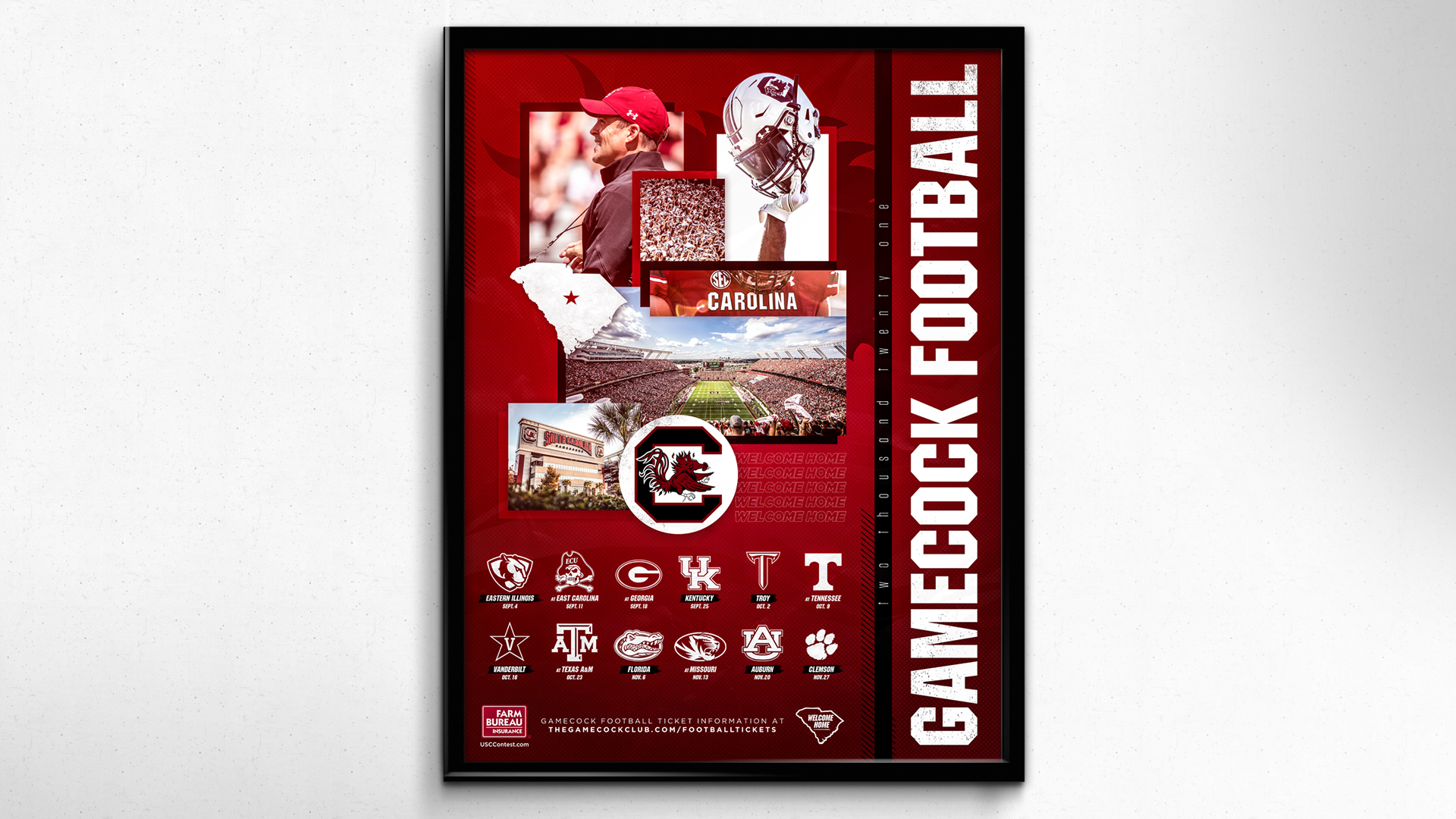 South Carolina 2021 Football Schedule Poster Available Now