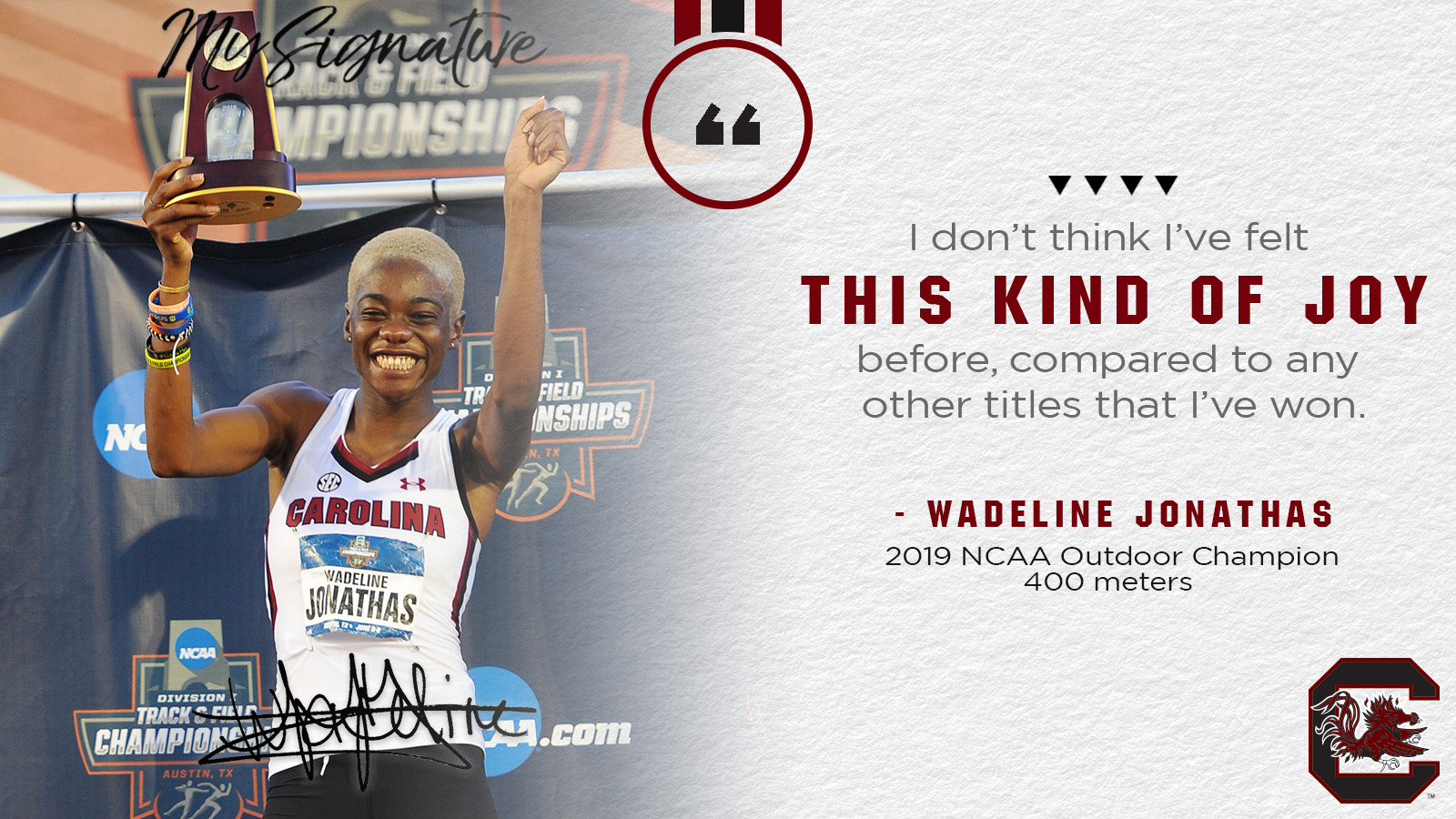 My Signature: Wadeline Jonathas Reflects on Another National Championship