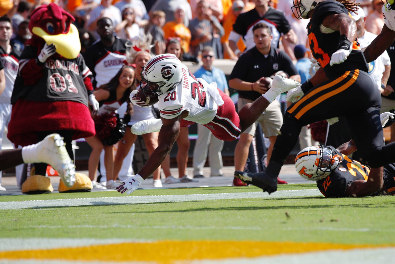 The South Carolina Gamecocks faced the Tennessee Volunteers in a Southeastern Conference East Division contest on Shields-Watkins Field at Neyland Stadium on Saturday, Oct. 9, 2021, in Knoxville, Tennessee. (Photo by Danny Parker)
