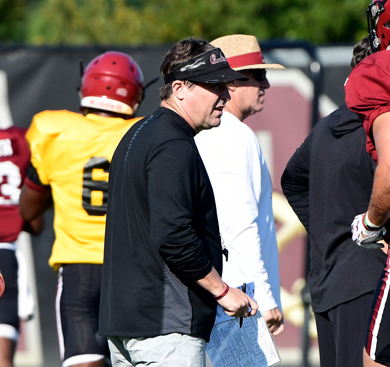 Will Muschamp at practice | Aug. 6, 2018 | Photo by Allen Sharpe