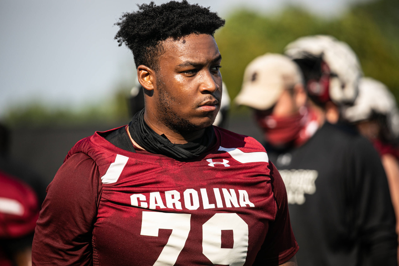 Dylan Wonnum (79) | Wednesday, Aug. 19, 2020 | Ken & Cyndi Long Football Operations Center | Columbia, S.C. | Photos by South Carolina Athletics