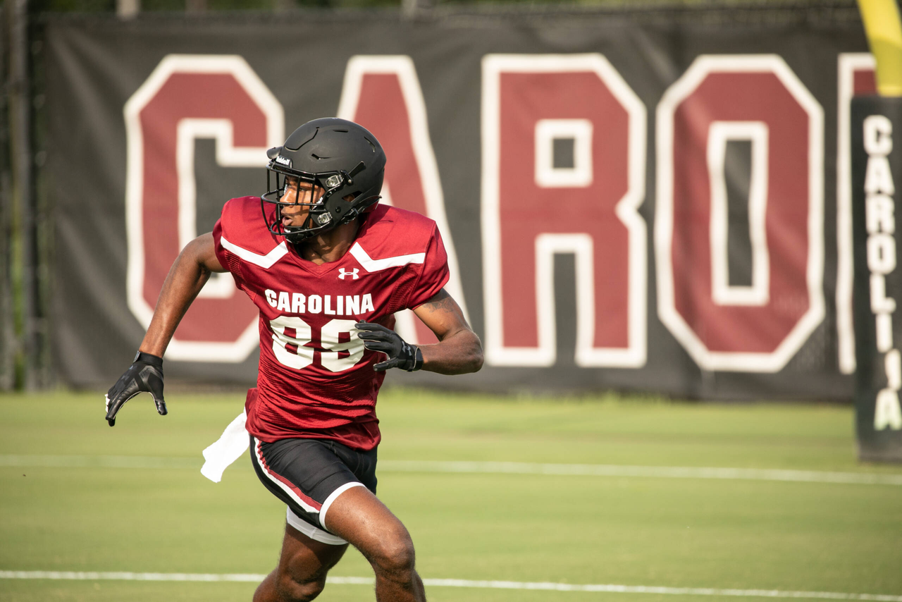 Ger-Cari Caldwell (89) | Tuesday, Sept. 15, 2020 | Ken & Cyndi Long Football Operations Center | Columbia, S.C. | Photos by South Carolina Athletics