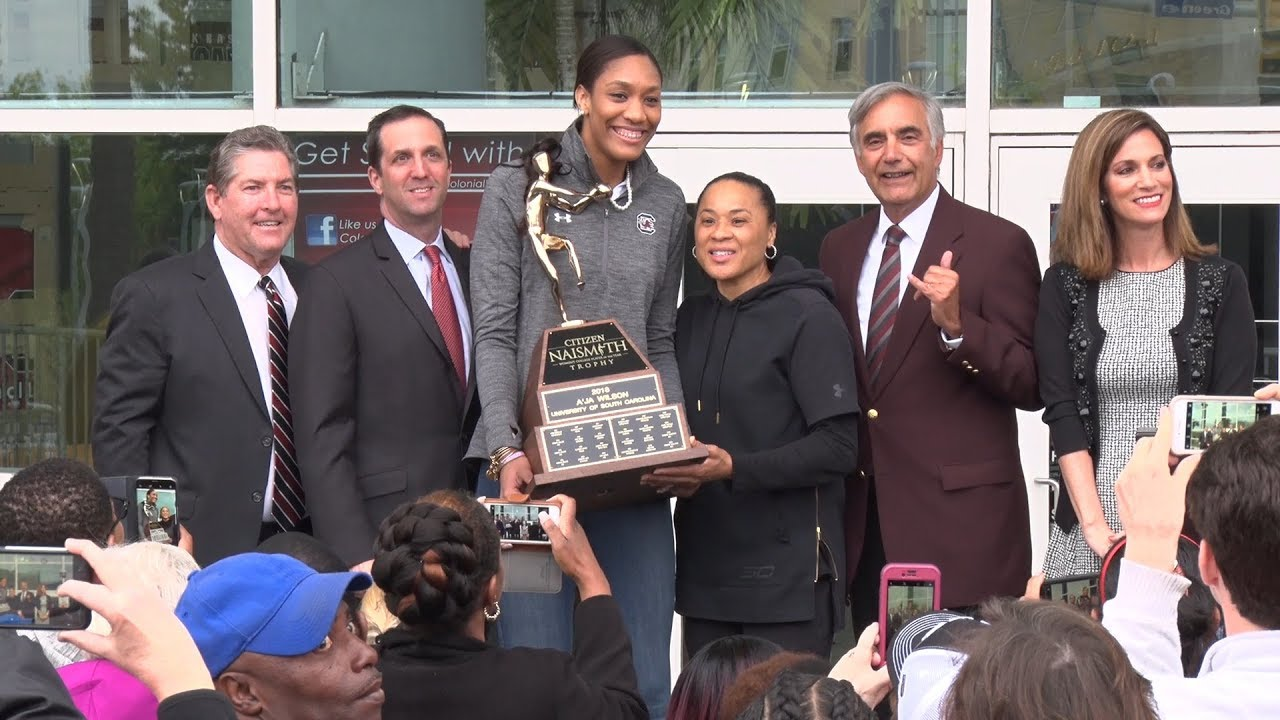 A'ja Wilson Citizen Naismith Trophy Presentation — 4/9/18