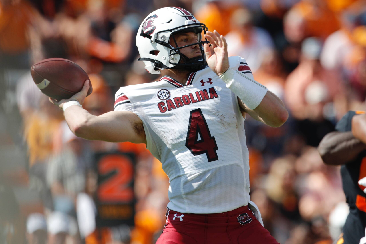 The South Carolina Gamecocks faced the Tennessee Volunteers in a Southeastern Conference East Division contest on Shields-Watkins Field at Neyland Stadium on Saturday, Oct. 9, 2021, in Knoxville, Tennessee. (Photo by Danny Parker)