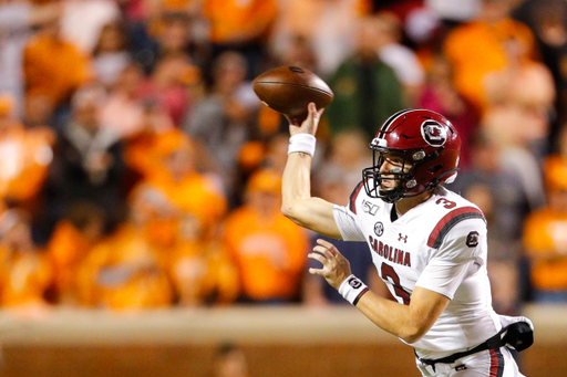 The South Carolina Gamecocks took on the Tennessee Volunteers in a Southeastern Conference Eastern Division contest on Shields-Watkins Field at Neyland Stadium in Knoxville, Tennessee, on Saturday, Oct. 26, 2019. (Photo by Danny Parker)

