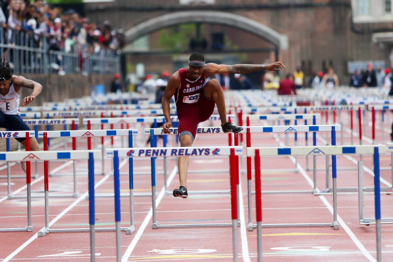 Quincy Hall in action at the 125th Penn Relays | Photo by Charles Revelle | April 26, 2019