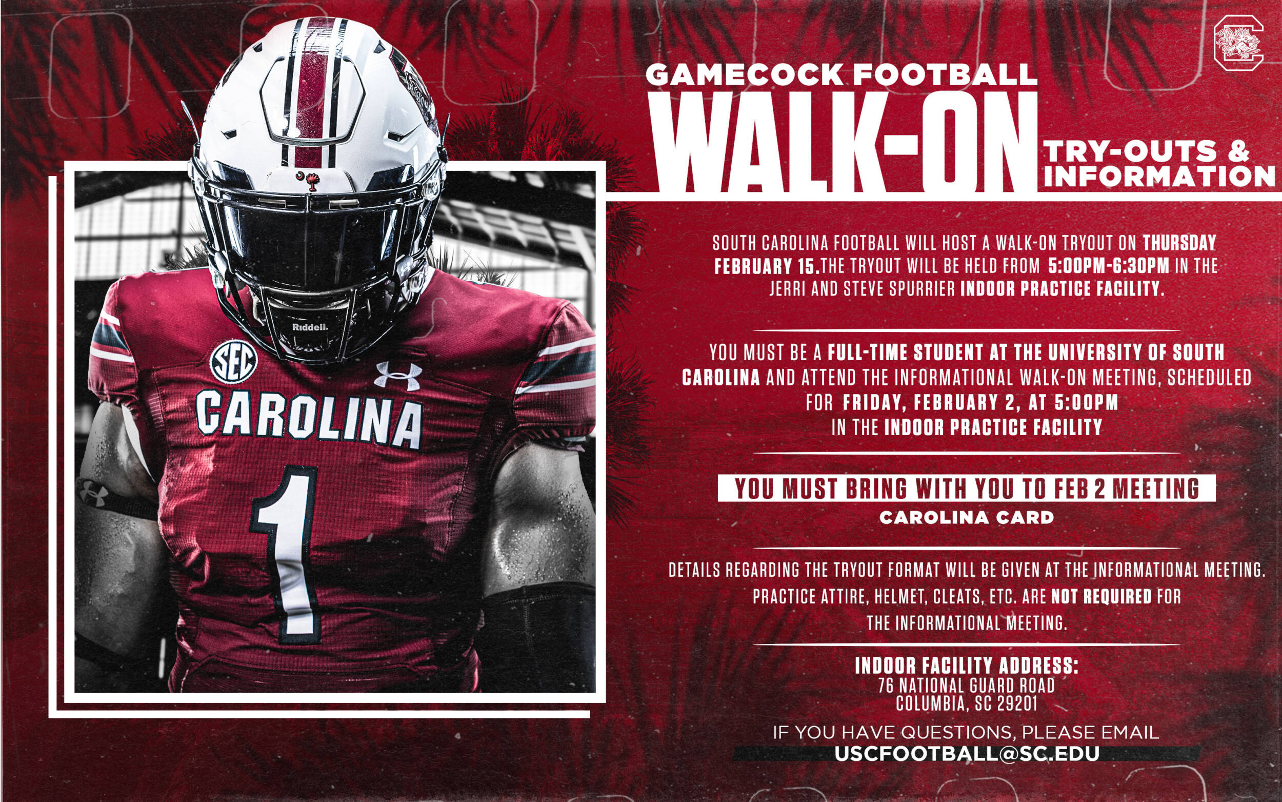 Football Walk-on Tryout Scheduled