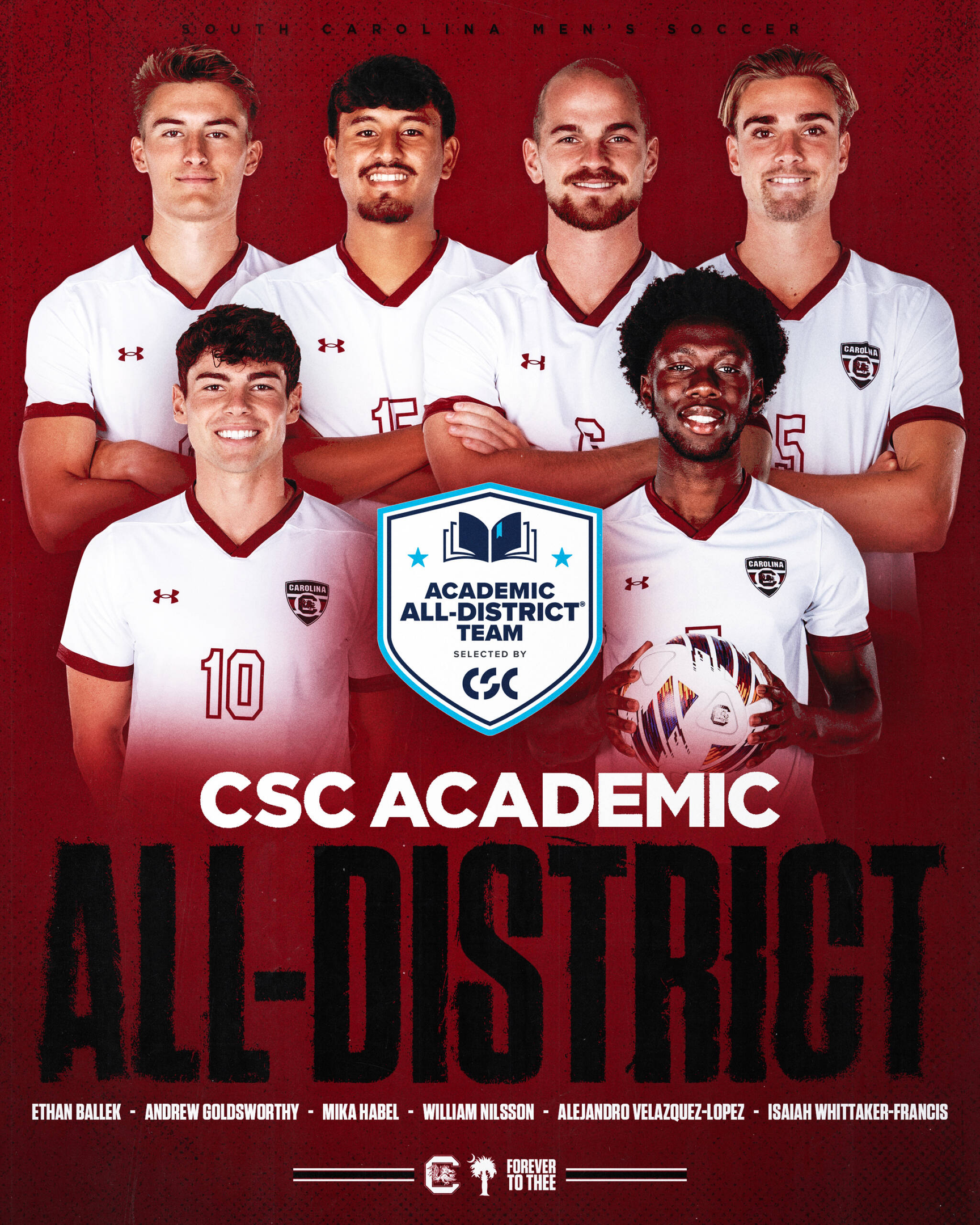 Six Men's Soccer Student-Athletes Named CSC Academic All-District