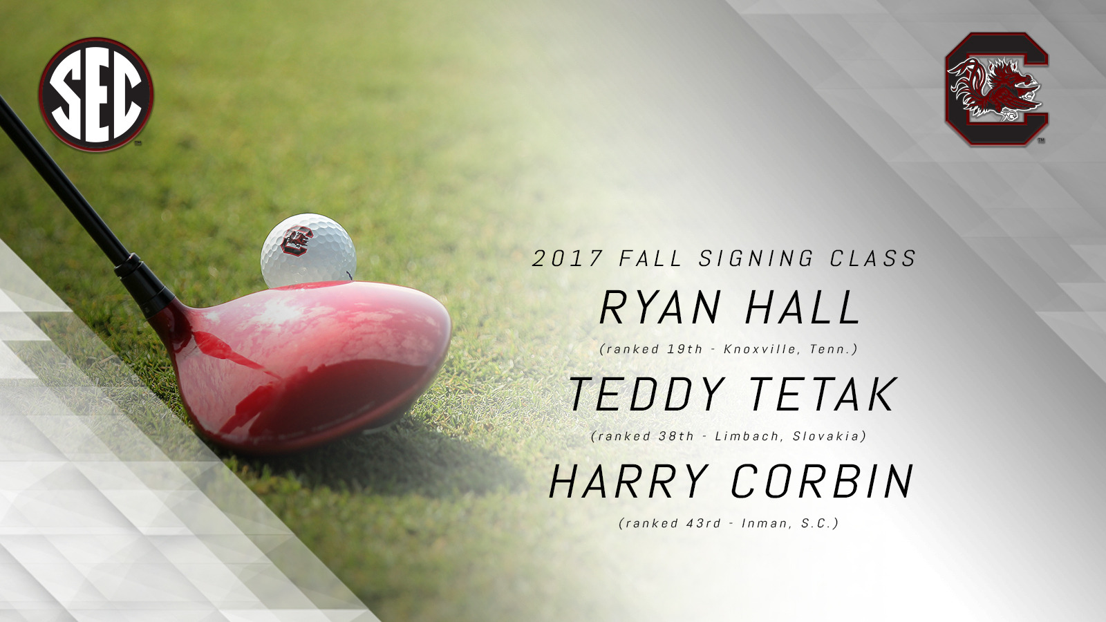 Gamecock Men's Golf Announces Star-Studded 2017 Fall Class