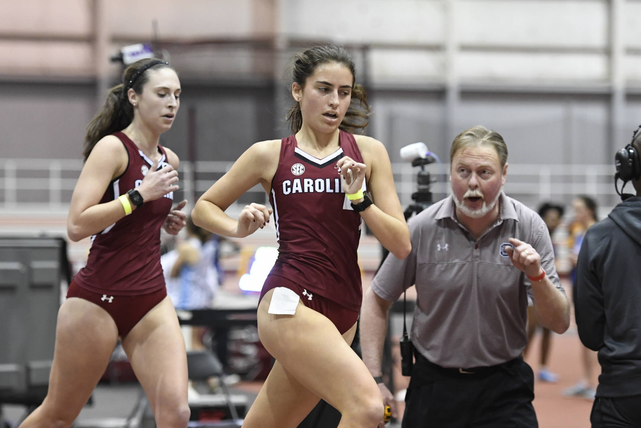 Sarah Riser and Leah Ford in action at the Gamecock Inaugural | Jan. 18, 2019 | Photo by Allen Sharpe