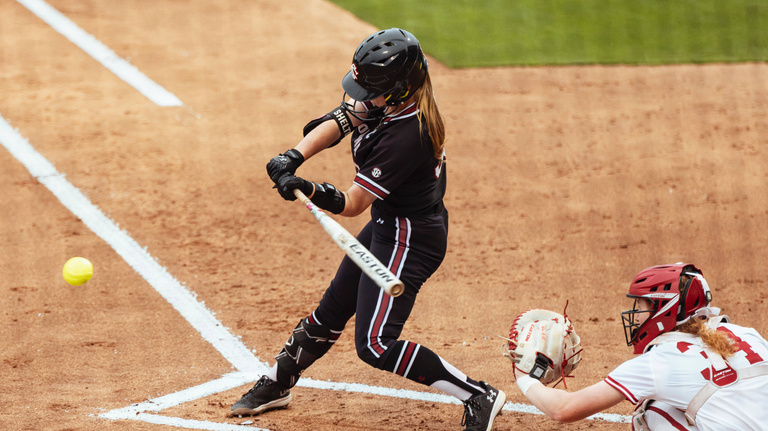 Karley Shelton swings at a pitch
