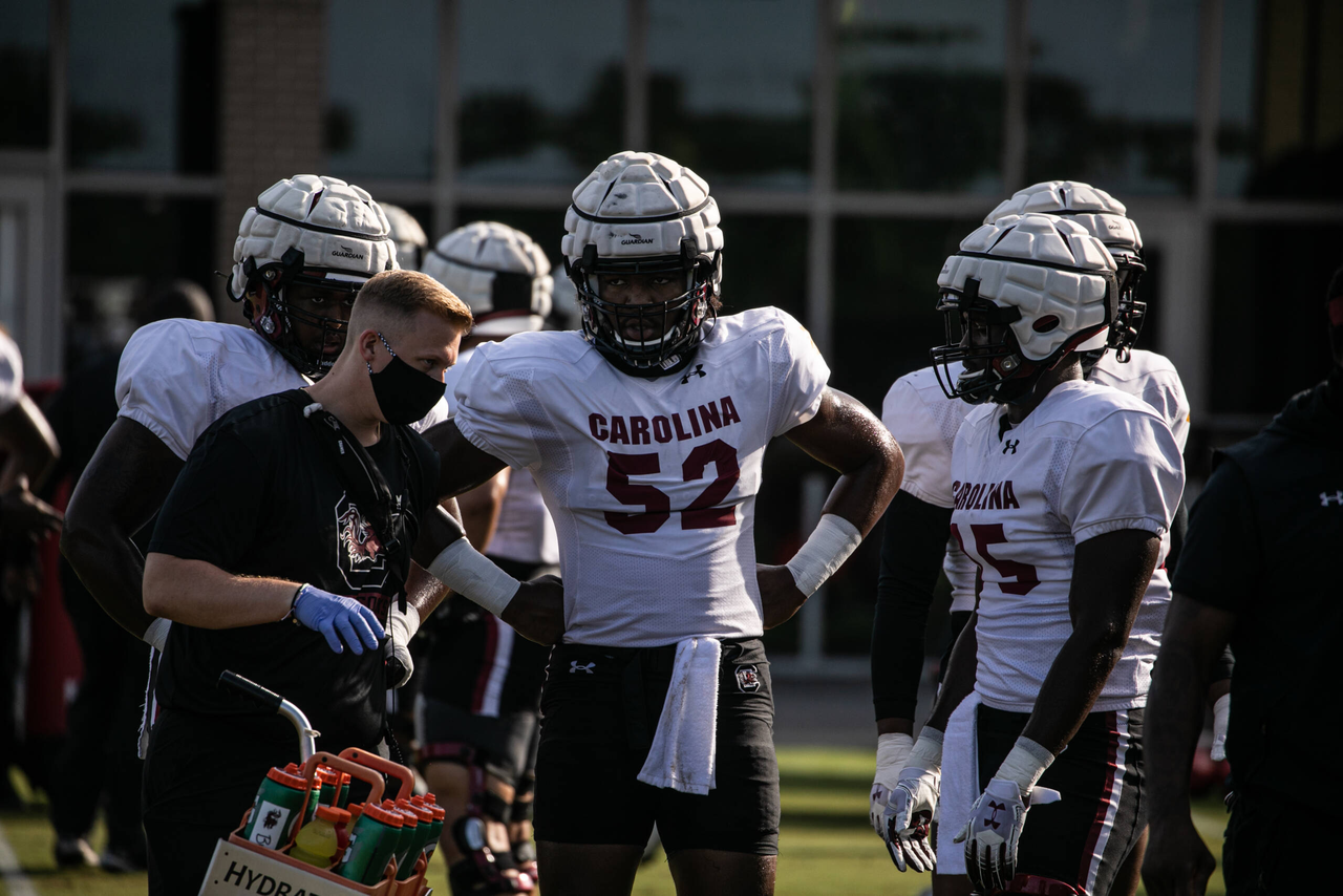 JJ Enagbare (52) | Thursday, Aug. 27, 2020 | Ken & Cyndi Long Football Operations Center | Columbia, S.C. | Photos by South Carolina Athletics