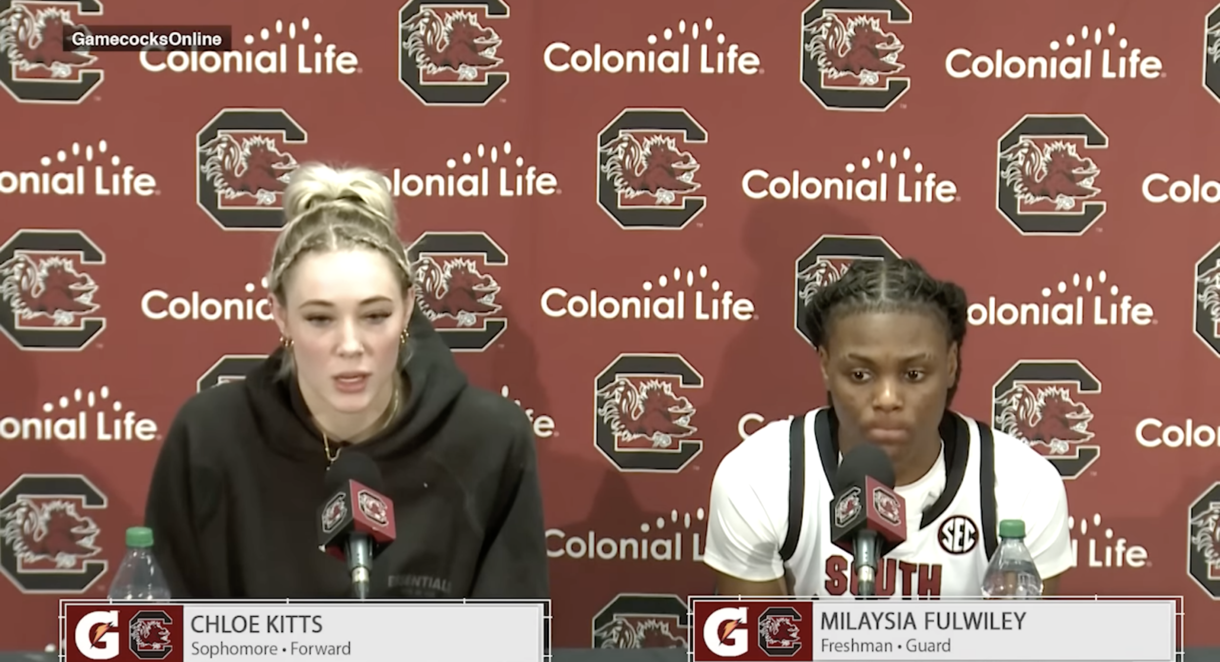 WBB PostGame News Conference: Chloe Kitts and MiLaysia Fulwiley - (Mizzou)