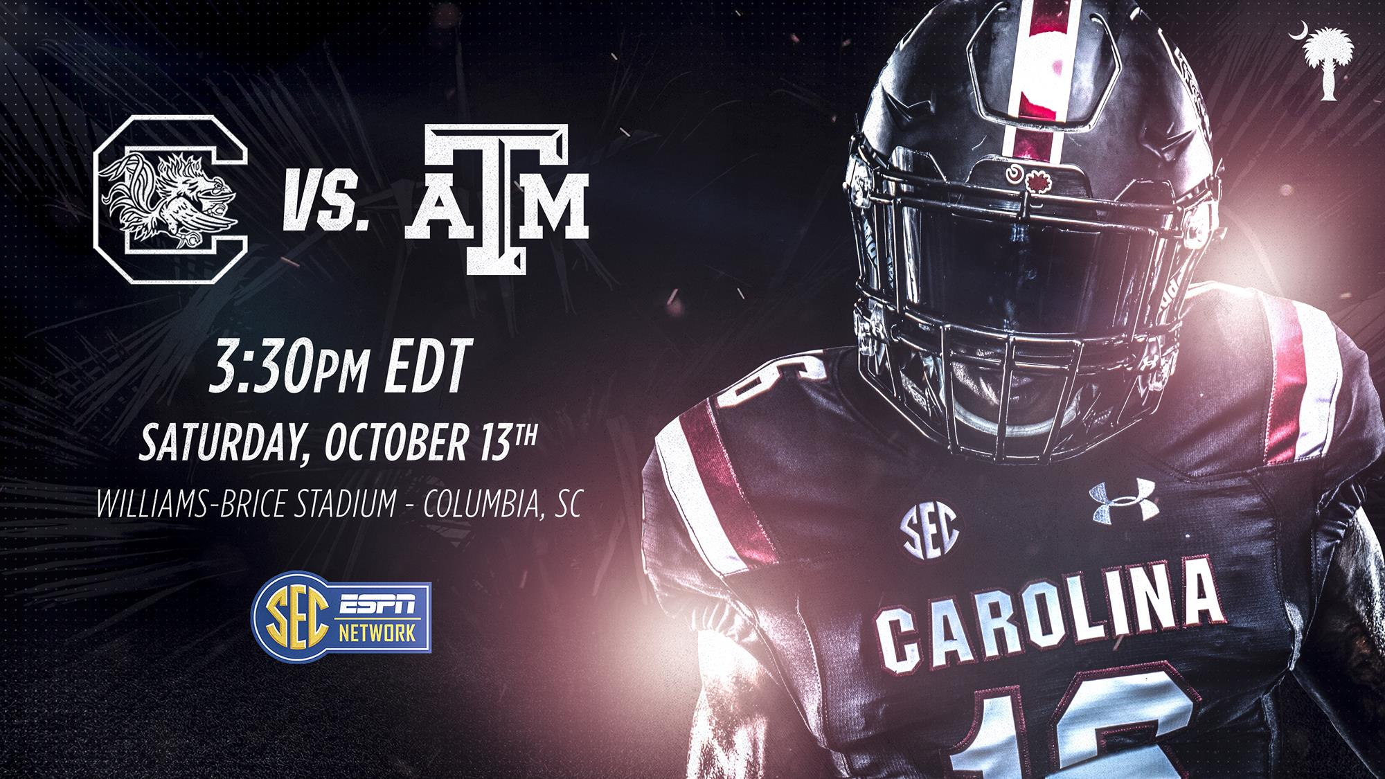Gamecocks and Aggies to Kick at 3:30 pm on Oct. 13