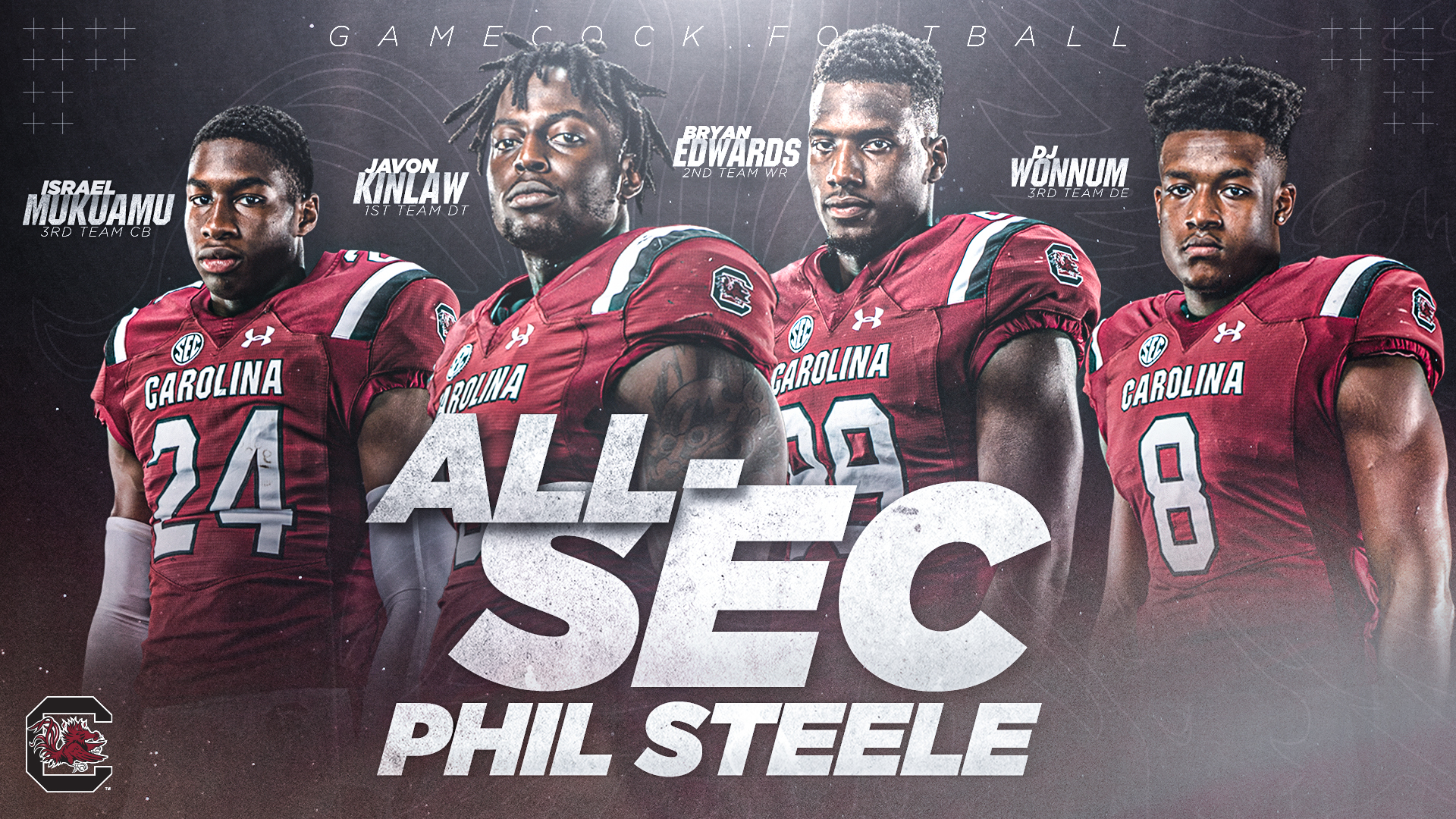 Phil Steele Recognizes Four Gamecocks for Post-Season Honors