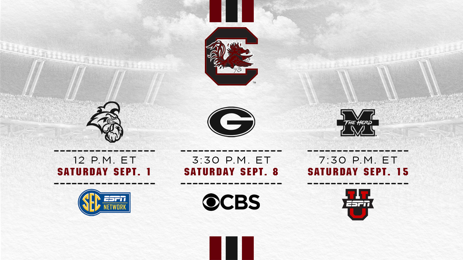 Game Times and Networks Set for First Three Football Games