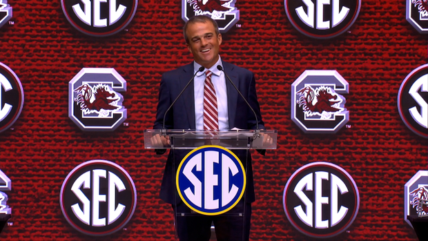 Shane Beamer at SEC Football Media Day