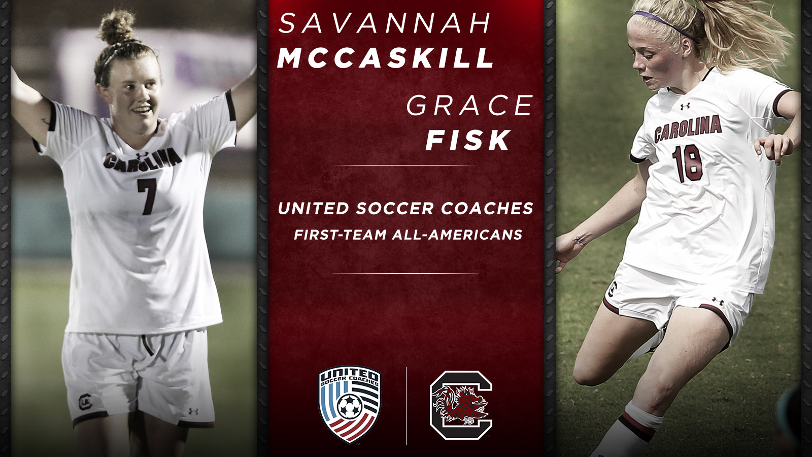 McCaskill and Fisk Tabbed United Soccer Coaches First-Team All-Americans