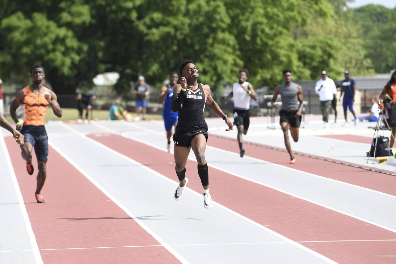 Arinze Chance in action at the 2019 Gamecock Invitational | April 13, 2019 | Photo by Allen Sharpe