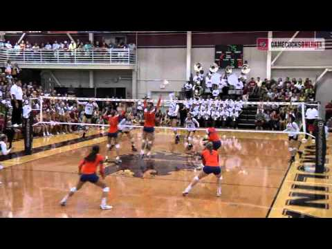 Highlights: South Carolina Volleyball Sweeps Clemson - 2012