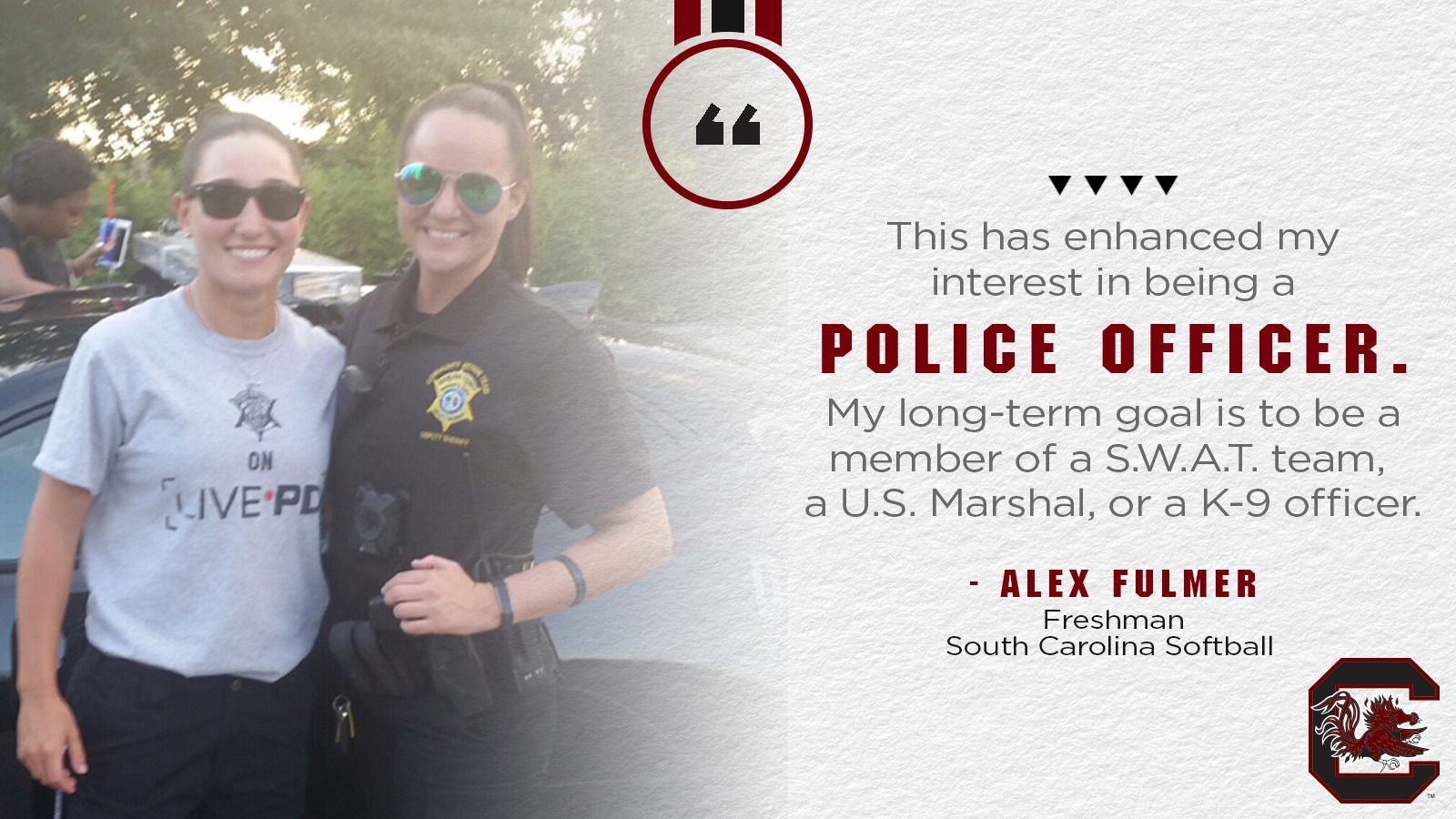 Softball's Alex Fulmer is in Hot Pursuit of Law Enforcement Career