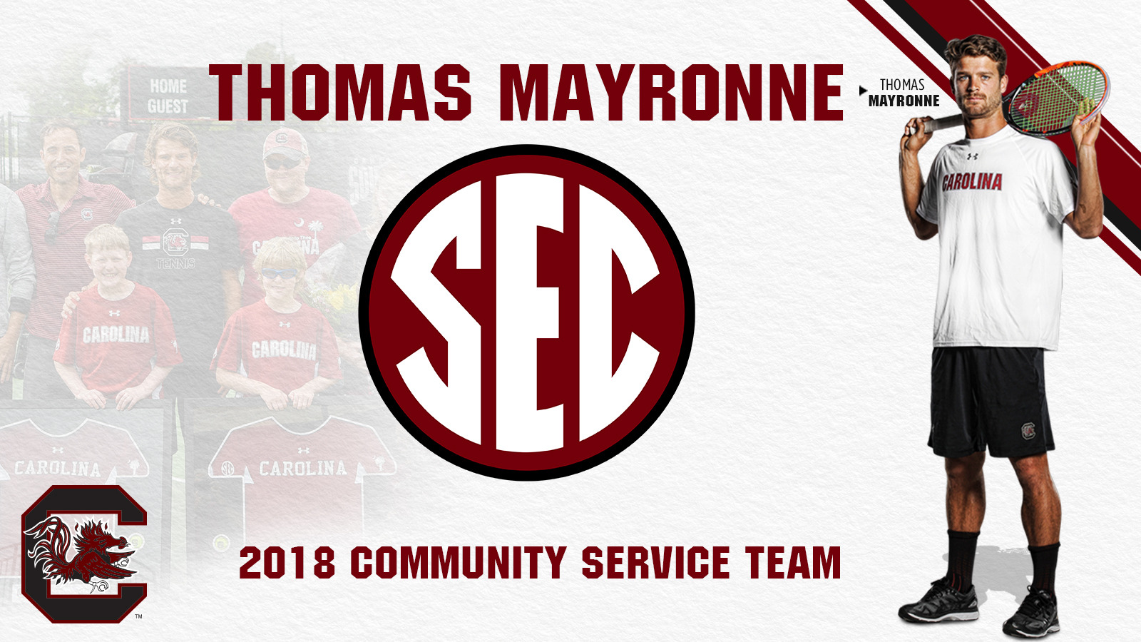 Mayronne Named to SEC Men's Tennis Community Service Team