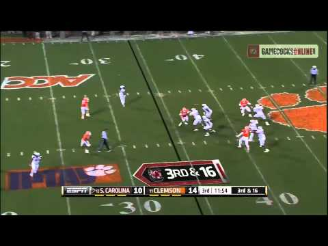 Dylan Thompson to Ace Sanders Touchdown - South Carolina vs. Clemson 2012