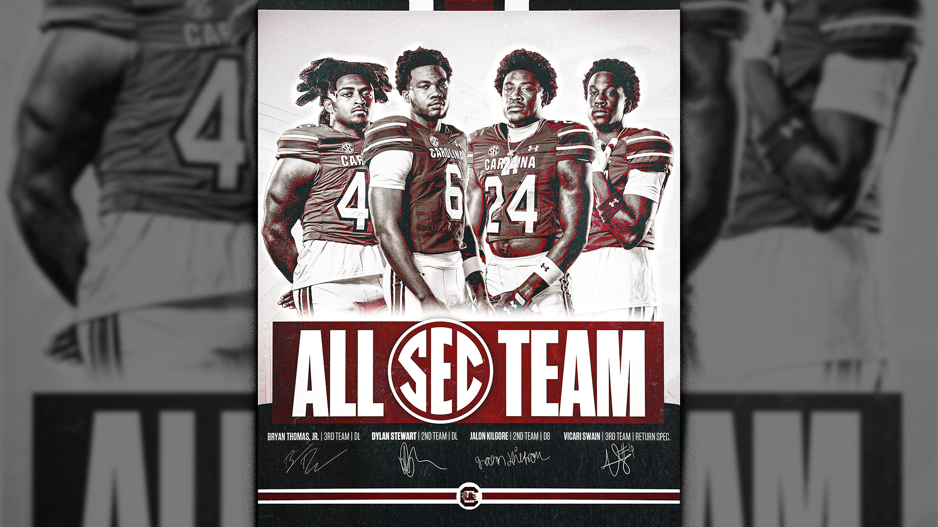 Gamecocks Place Four on Coaches' All-SEC Teams