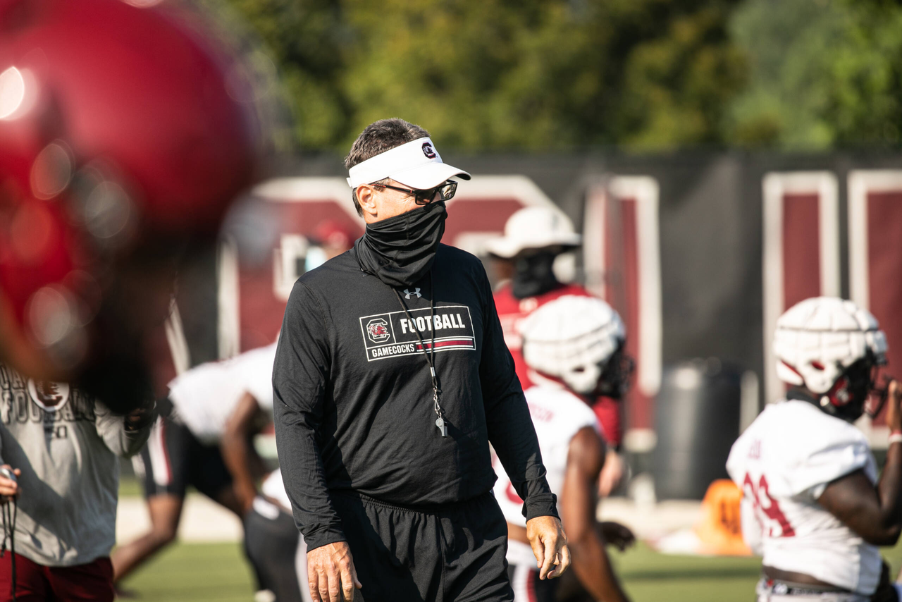 Tight ends coach Bobby Bentley Wednesday, Aug. 19, 2020 | Ken & Cyndi Long Football Operations Center | Columbia, S.C. | Photos by South Carolina Athletics