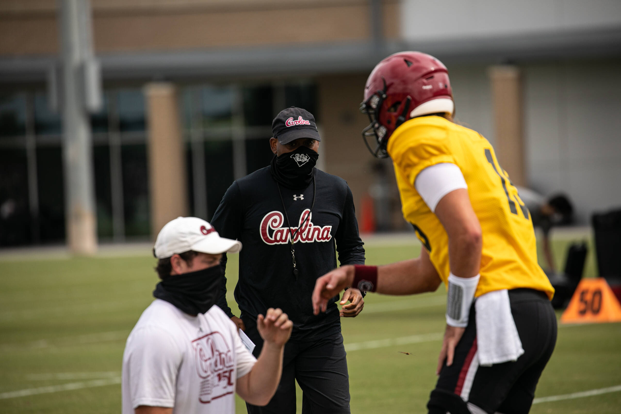 Running backs coach Desmond Kitchings | Saturday, Aug. 22, 2020 | Ken & Cyndi Long Football Operations Center | Columbia, S.C. | Photos by South Carolina Athletics