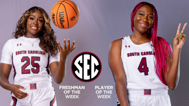 SEC Weekly Honors Graphic - Raven Johnson, Aliyah Boston