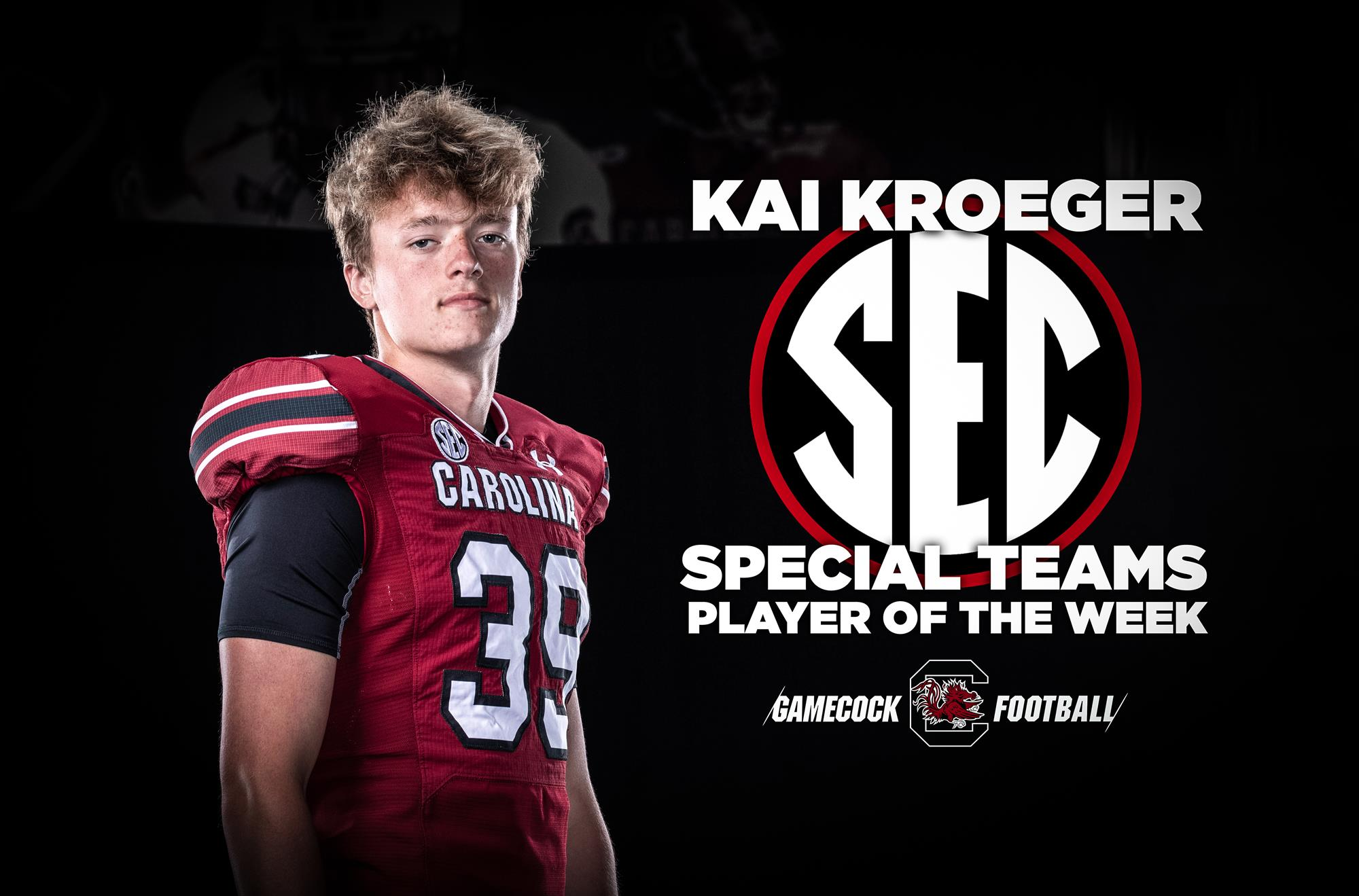 Kroeger Named SEC Special Teams Player of the Week