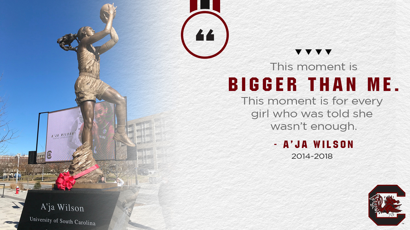 A’ja Wilson Statue is Bigger Than Life, Just Like A'ja