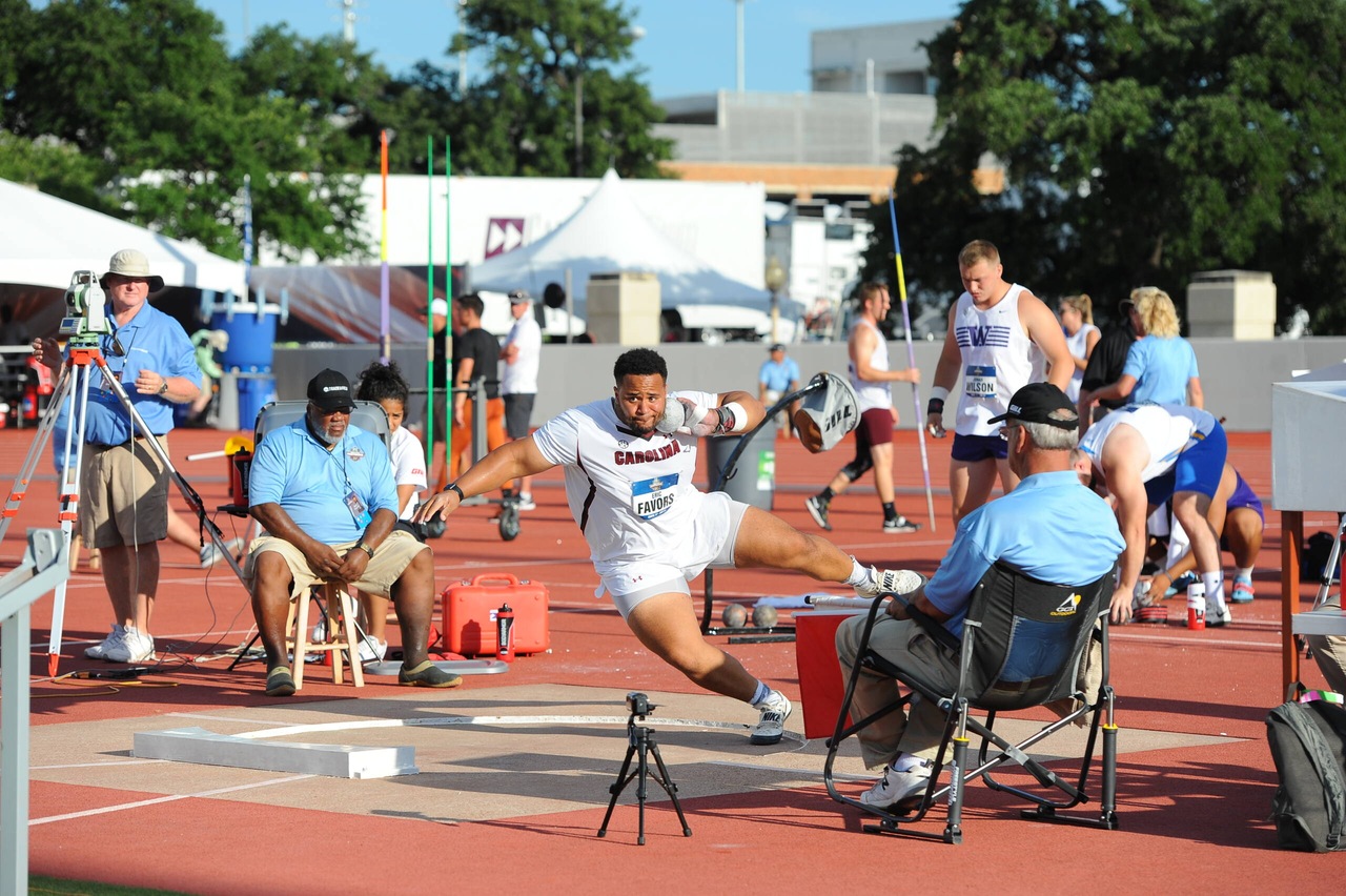 Eric Favors in action at the 2019 NCAA Outdoor Championships | June 5-8, 2019 | Photos by Cheryl Treworgy