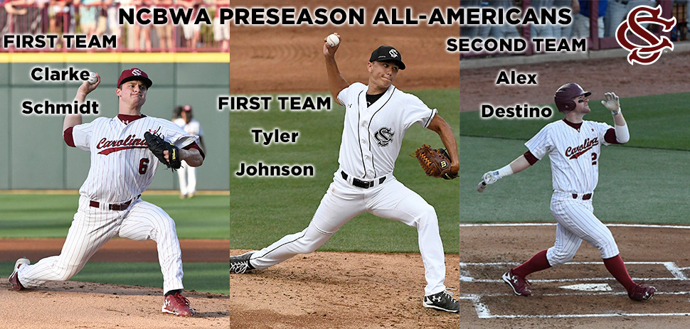 Johnson, Schmidt & Destino Earn NCBWA Preseason All-America honors