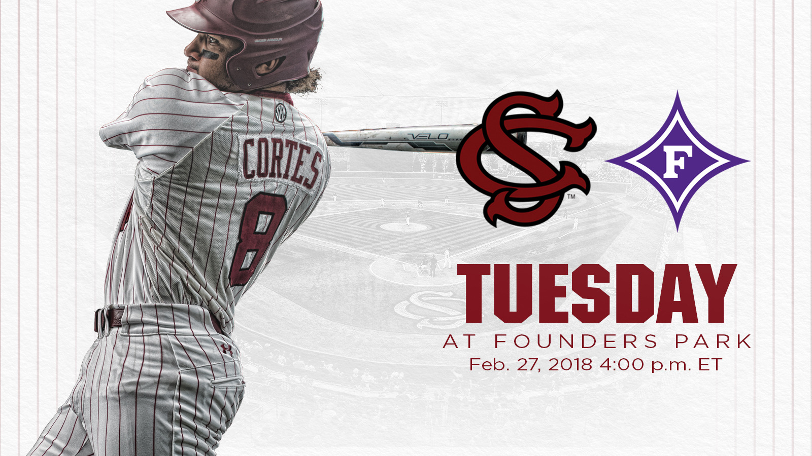 Baseball Welcomes Furman to Founders Park Tuesday Afternoon