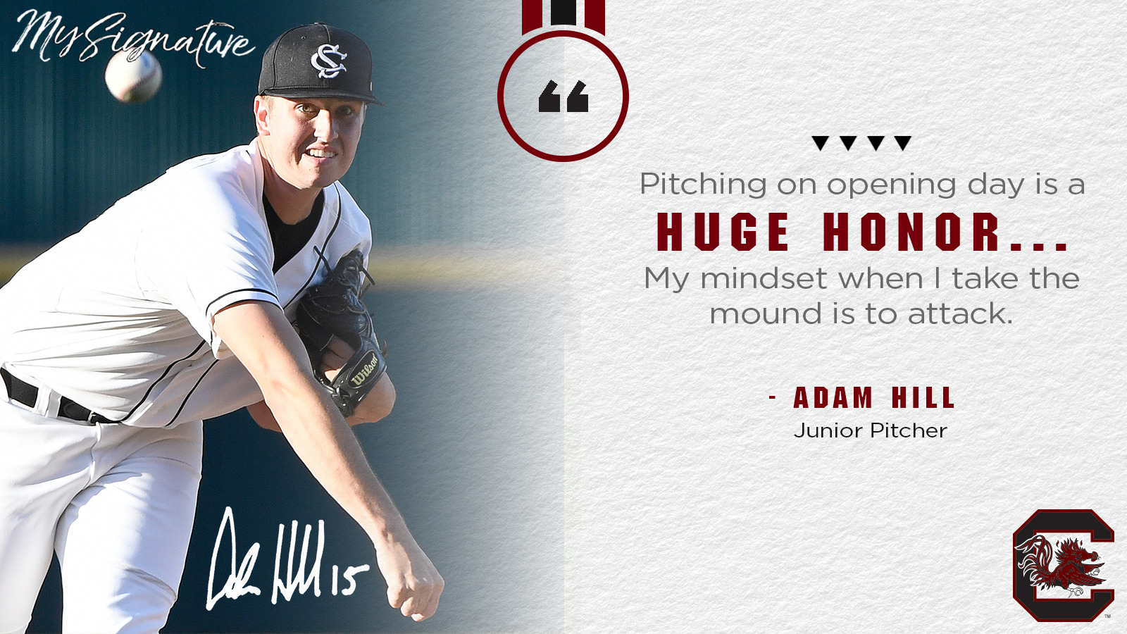 My Signature: Adam Hill is Proud to Have the Ball for Opener