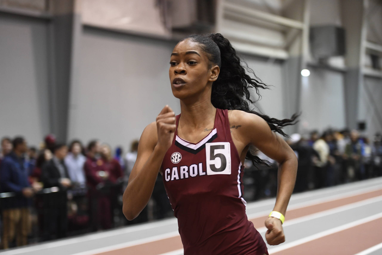 Stephanie Davis wins the 400m at the Gamecock Inaugural | Jan. 18, 2019 | Photo by Allen Sharpe