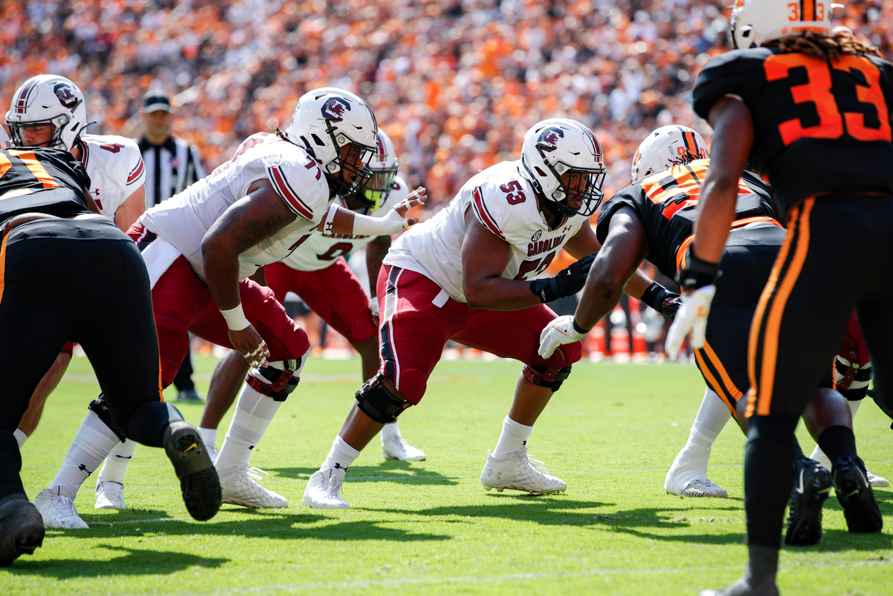 The South Carolina Gamecocks faced the Tennessee Volunteers in a Southeastern Conference East Division contest on Shields-Watkins Field at Neyland Stadium on Saturday, Oct. 9, 2021, in Knoxville, Tennessee. (Photo by Danny Parker)