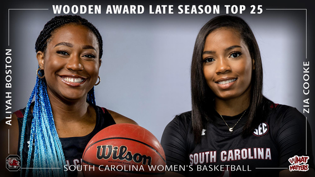 Wooden Award Late Season Graphic - Aliyah Boston, Zia Cooke