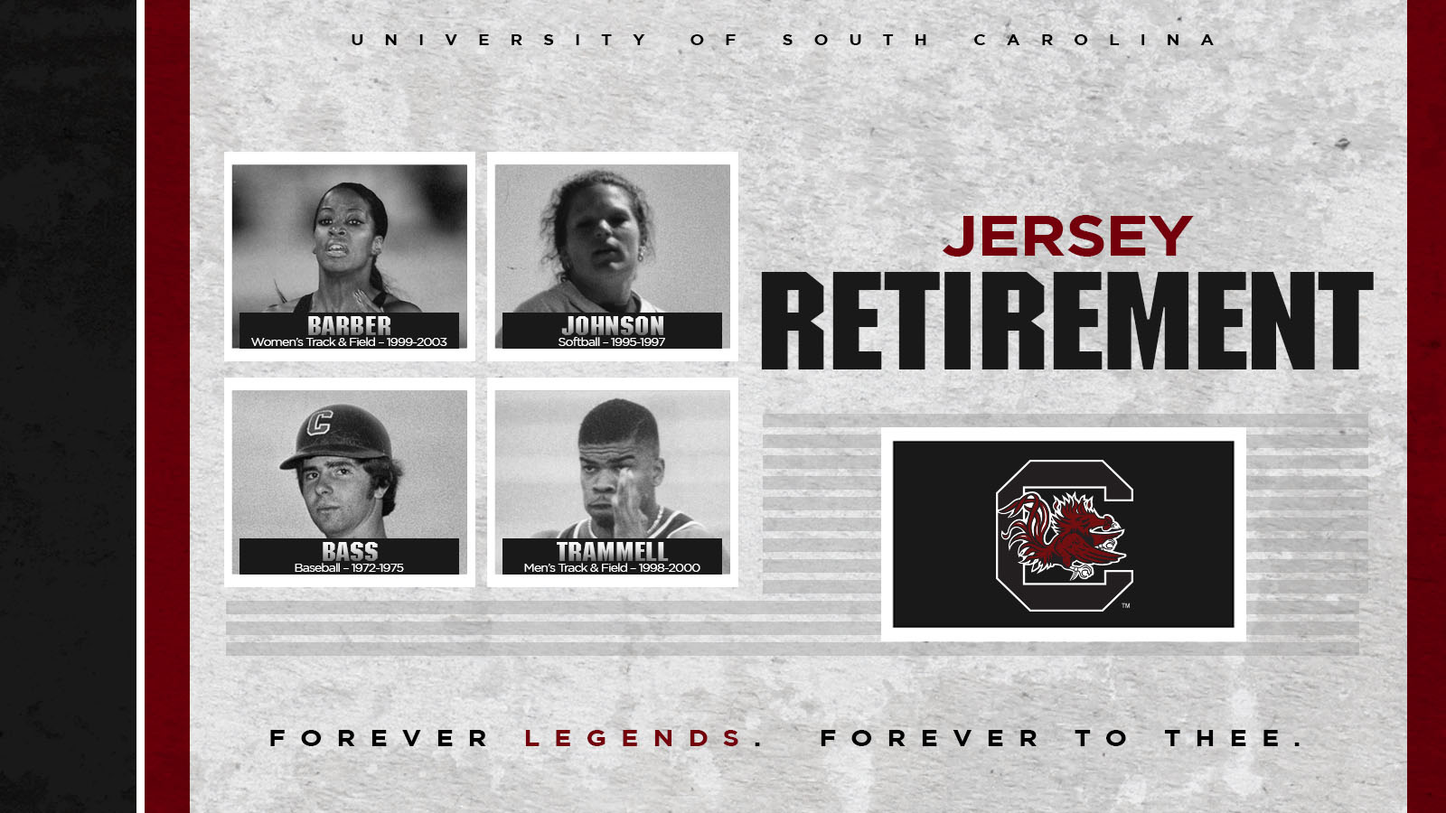 Gamecocks Announce Four Jersey Retirements for Spring 2019 Season