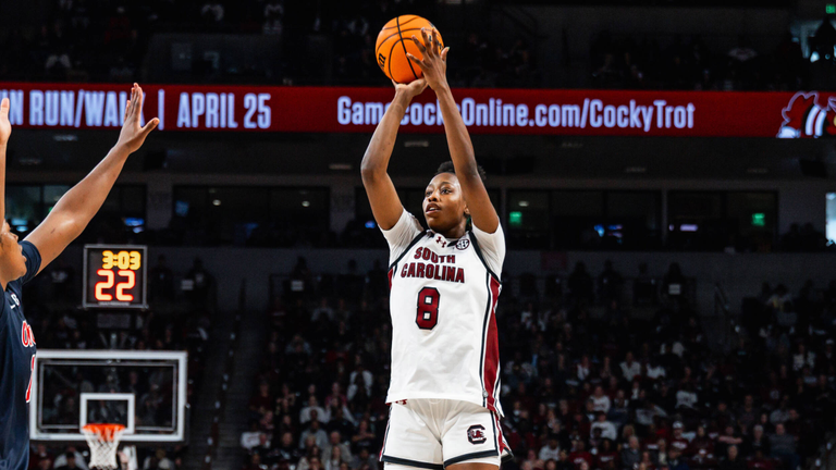 Joyce Edwards takes a midrange jump shop against Ole Miss.