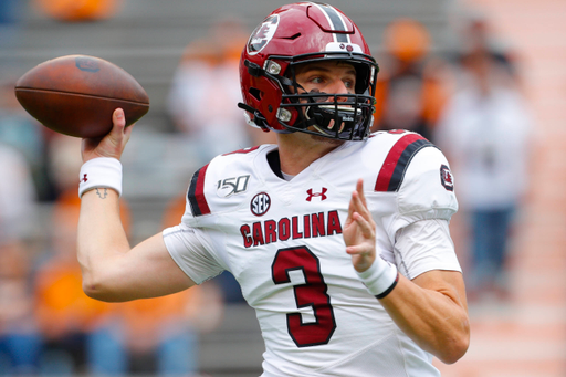 The South Carolina Gamecocks took on the Tennessee Volunteers in a Southeastern Conference Eastern Division contest on Shields-Watkins Field at Neyland Stadium in Knoxville, Tennessee, on Saturday, Oct. 26, 2019. (Photo by Danny Parker)

