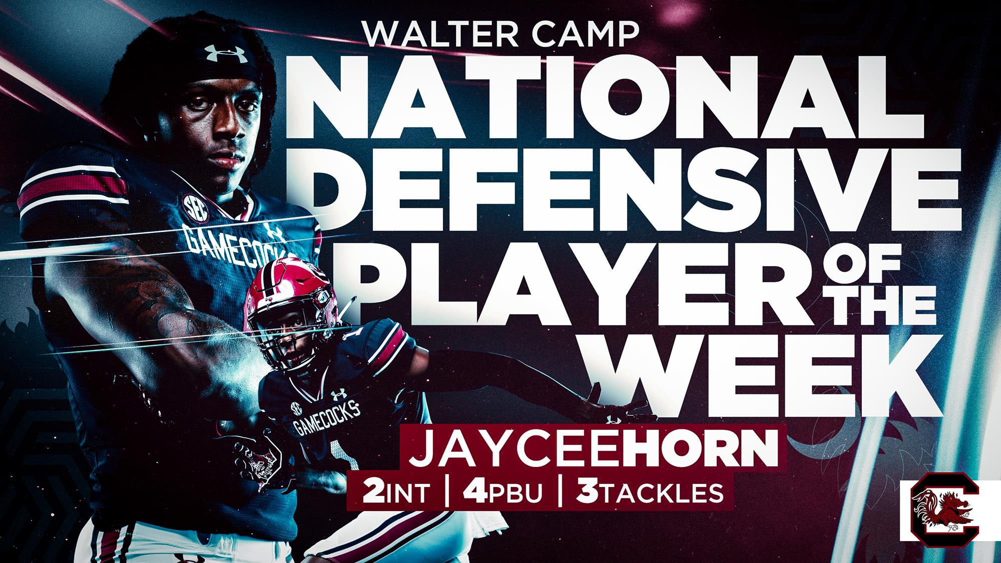 Horn Named Walter Camp FBS National Defensive Player of the Week